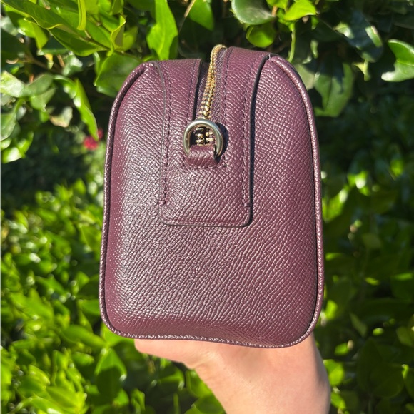 Coach Small Plum Leather Crossbody/Makeup Case - Picture 4 of 7